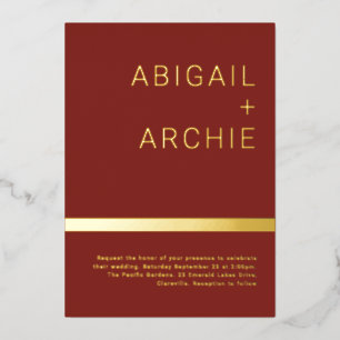 Invitation En Aluminium Mariage minimaliste en terre cuite et or moderne