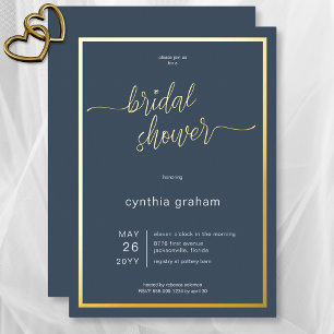 Invitation En Aluminium Mariage minimaliste moderne bleu opulent