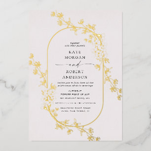 Invitation En Aluminium mariage moderne à fleurs