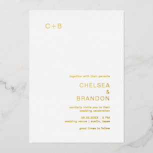 Invitation En Aluminium Mariage moderne de Chelsea