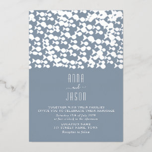 Invitation En Aluminium Mariage Moderne de Plage Bleu Poussiéreux