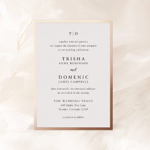 Invitation En Aluminium Mariage moderne de Trisha
