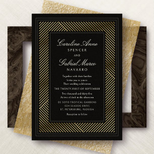 Invitation En Aluminium Mariage Moderne Décoration Tenue de Soirée Noire