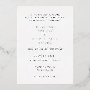 Invitation En Aluminium Mariage Moderne Élégant