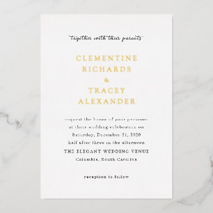 Invitation En Aluminium Mariage Moderne Élégant