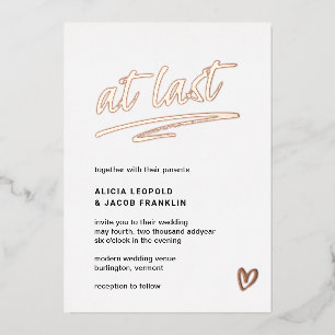 Invitation En Aluminium Mariage Moderne Élégant Noir et Blanc