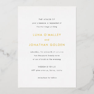 Invitation En Aluminium Mariage moderne Luna