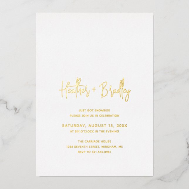 Invitation En Aluminium Mariage moderne minimaliste (Recto)