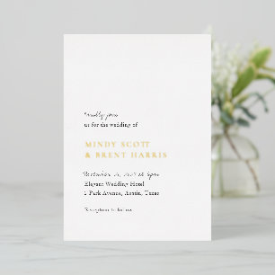 Invitation En Aluminium Mariage moderne minimaliste noir et blanc