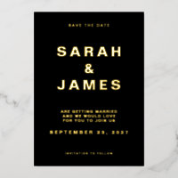 Mariage moderne minimaliste noir et blanc Sauvez l