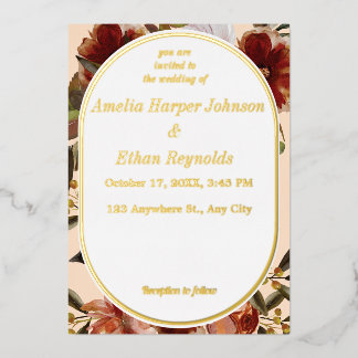 Invitation En Aluminium Mariage Moderne Neutre Floral Rustique