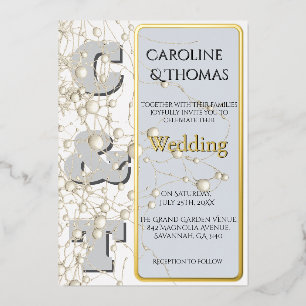 Invitation En Aluminium Mariage Moderne Non Conformiste Pearl Gold Script