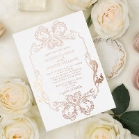 Mariage Monogramme Art Linéaire Fleur Orné Rose Go