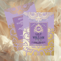 Mariage Monogramme Diamant Art Déco Élégant Lavand