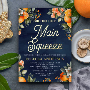 Invitation En Aluminium Mariage orange mandarine Navy Main Squeeze