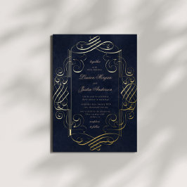 Invitation En Aluminium Mariage ornemental Gold Deco