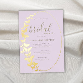 Invitation En Aluminium Mariage papillon Lilac Elégant Or Bohème