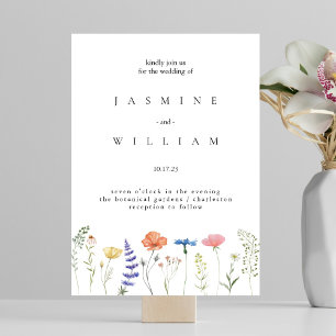 Invitation En Aluminium Mariage personnalisé Wildflower