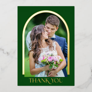 Invitation En Aluminium Mariage photo Arrondi Moderne Merci Or Foil Dans