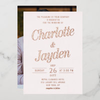 Mariage photo avec feuille d'aluminium rose clair