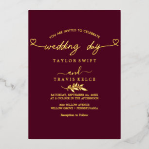 Invitation En Aluminium Mariage photo noir de script Gold moderne