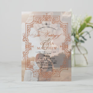 Invitation En Aluminium Mariage photo rose Gold Foil Elegance 2