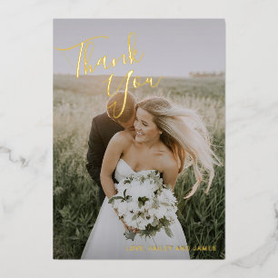Invitation En Aluminium Mariage photo simple Elegant Gold