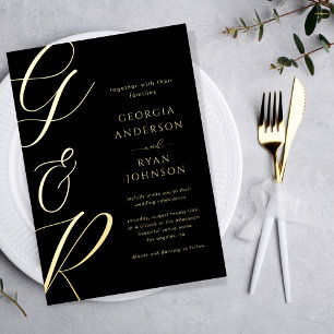 Invitation En Aluminium Mariage photo sombre de la monographie de script s