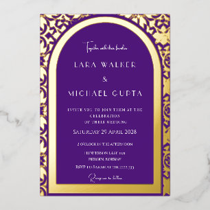 Invitation En Aluminium Mariage Prestigieux de Pourpre Royale (Uni)