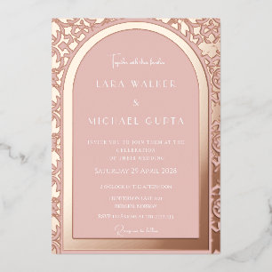 Invitation En Aluminium Mariage Prestigieux en Or Rose (Solide)