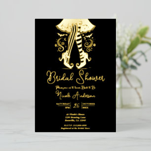 Invitation En Aluminium Mariage Réel Doré Sorcière