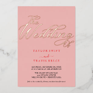 Invitation En Aluminium Mariage rétro d'été rose et orange