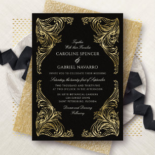 Invitation En Aluminium Mariage Romantique Baroque Orné