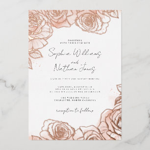 Invitation En Aluminium Mariage Rose Pêche Blush Rose 