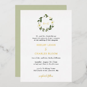 Invitation En Aluminium Mariage rustique aux fleurs de marguerite blanche