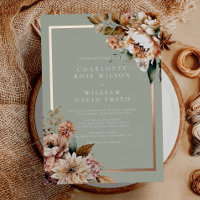 Mariage Sage Green et Rose Gold Elegant Flowers