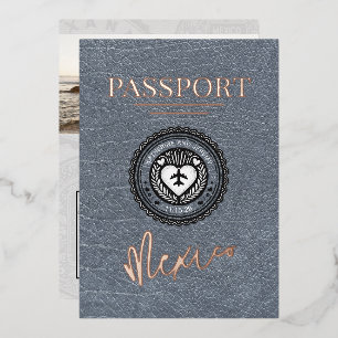 Invitation En Aluminium Mariage Silver Mexico Passport