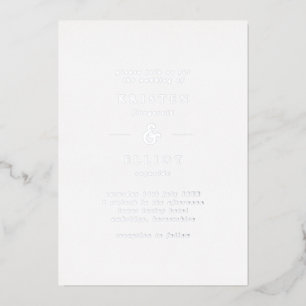Invitation En Aluminium Mariage simple à huile d'argent