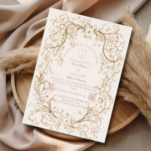 Invitation En Aluminium Mariage Timeless Floral Or Fine Art