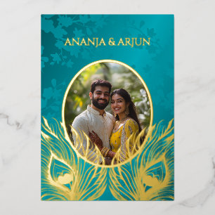 Invitation En Aluminium Mariage Ton Bijou Or Paon