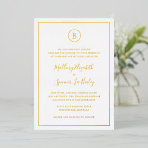Invitation En Aluminium Mariage traditionnel élégant