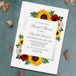 Invitation En Aluminium Mariage traditionnel floral Shower