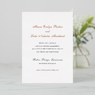 Invitation En Aluminium Mariage Traditionnel Intemporel Enregistrer la Dat