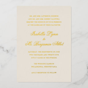 Invitation En Aluminium Mariage traditionnel ivoire élégant
