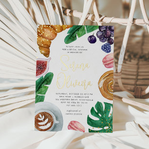 Invitation En Aluminium Mariage Tropical d'Été Petit Déjeuner de Remise de