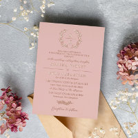 Mariage Typographie Couronne de Laurier Monogramme