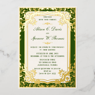 Invitation En Aluminium Mariage vert Elegrant