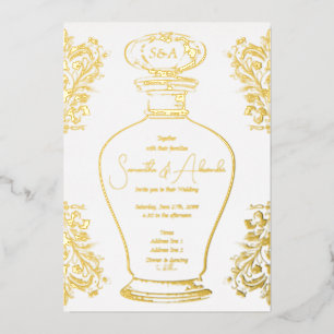 Invitation En Aluminium Mariage Vintage Glam Victorien Atmosphère Amoureus