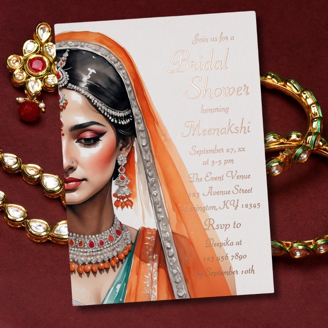 Invitation En Aluminium Mariée Dans La Fête des mariées Ethnique Indienne  (Créateur téléchargé)