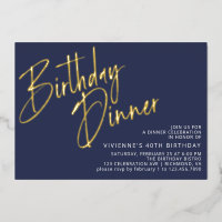 Marine Blue and Gold Moderne minimaliste dîner d'a